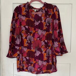 The Pioneer Woman Vibrant Floral Blouse - Pink and Purple